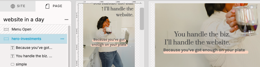 showit page layers panel 